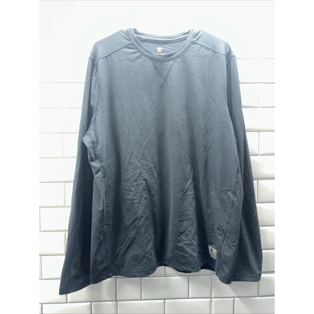 Rugged Elements T Shirt Mens Sz L Blue Long Sleeve Crew Neck Performance Stretch
